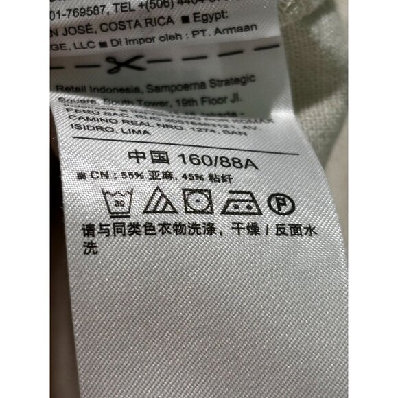 Old Navy Womens Button-Up Linen Blend Shirt Dress S Short Sleeve Off-White - Picture 7 of 10